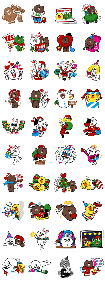 Sticker Line 1368 - Merry Christmas from LINE Friends