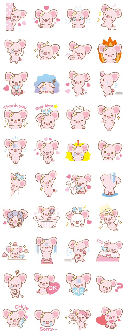 sticker line 1387 - Piggy girl