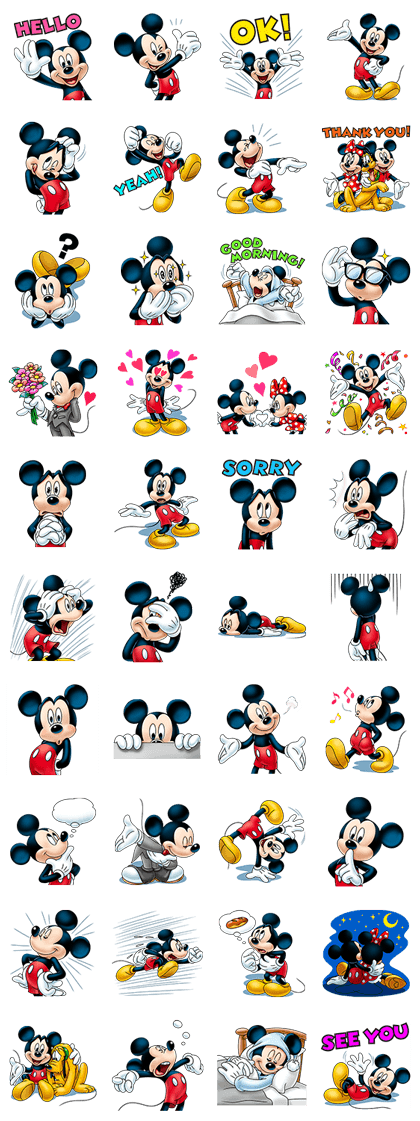 สติ๊กเกอร์ไลน์1917 - Mickey Mouse Trademark Smile