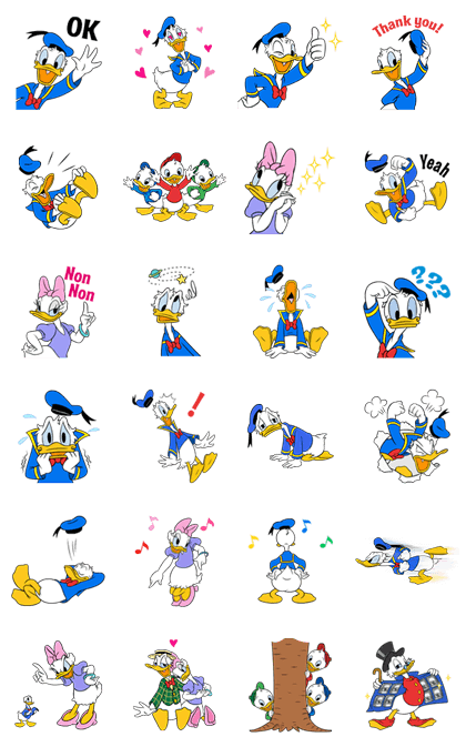 Sticker3773-Donald Duck Animated Stickers[เคลื่อนไหวได้] สติ๊กเกอร์ดุ๊กดิ๊ก โดนัลด์ดั๊ก 