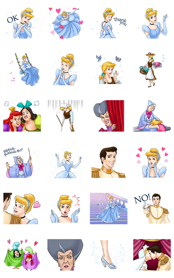 สติ๊กเกอร์ไลน์4380-Cinderella Animated Stickers [เคลื่อนไหวได้]