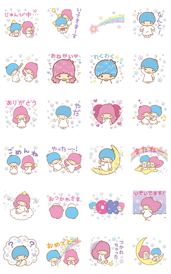 Sticker5116-Little Twin Stars-Twinkly Stickers [JP] [ดุ๊กดิ๊ก]  