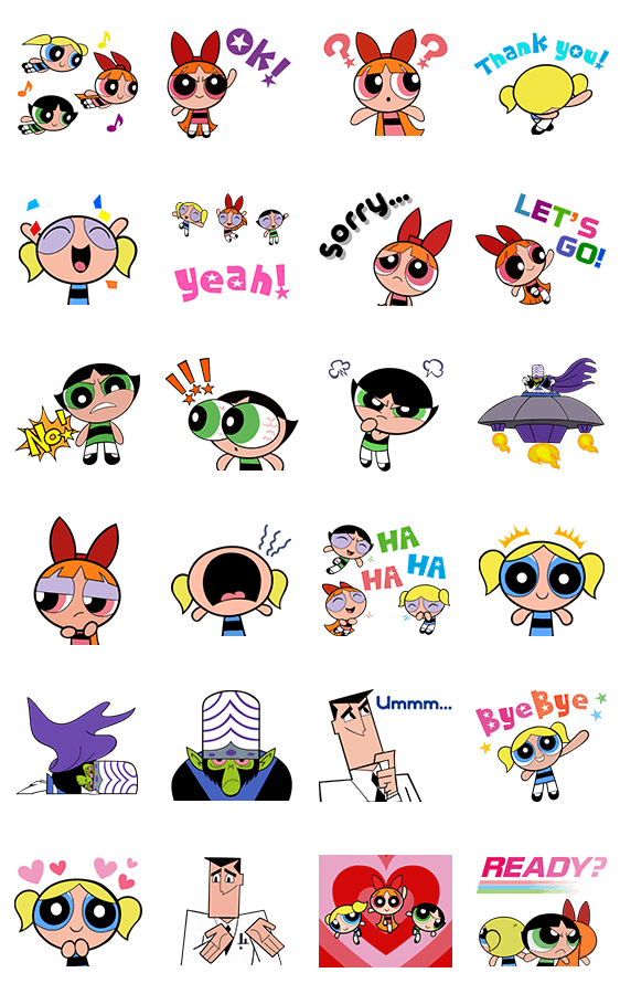 Sticker5265-The Powerpuff Girls Animated Stickers [ดุ๊กดิ๊ก]   
