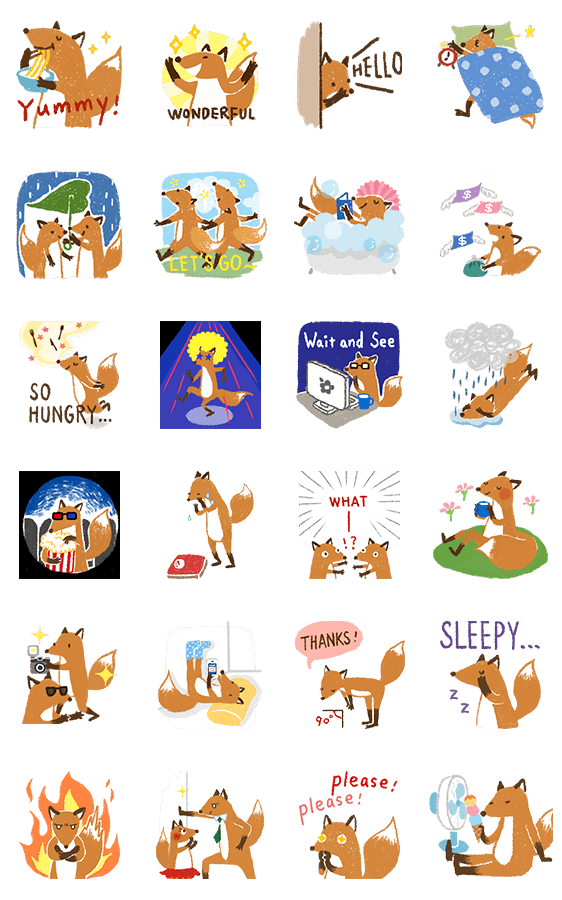 Sticker5842-Play with Lovely Foxes [TW] [ดุ๊กดิ๊ก]   