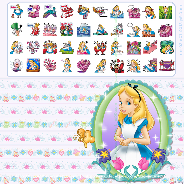   Line Sticker 1228 - Alice in Wonderland