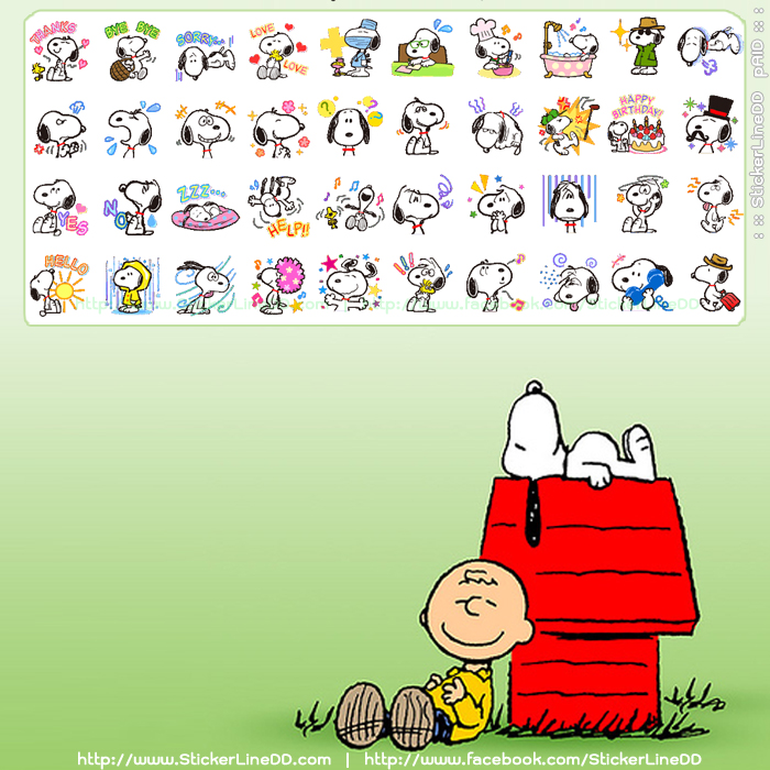 สติ๊กเกอร์ไลน์ 1312 - SNOOPY★FUNNY FACES